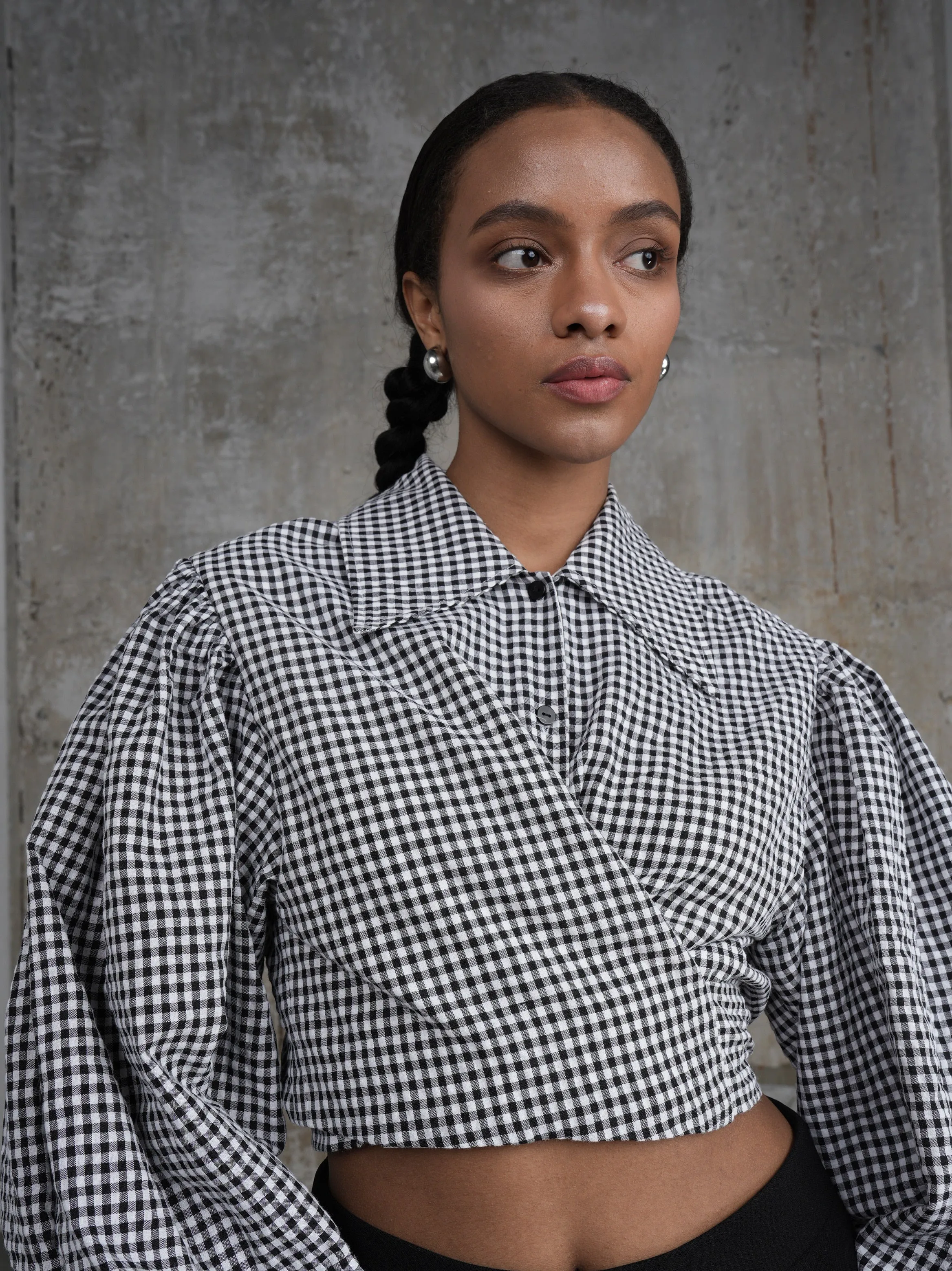 Wrap Gingham Shirt